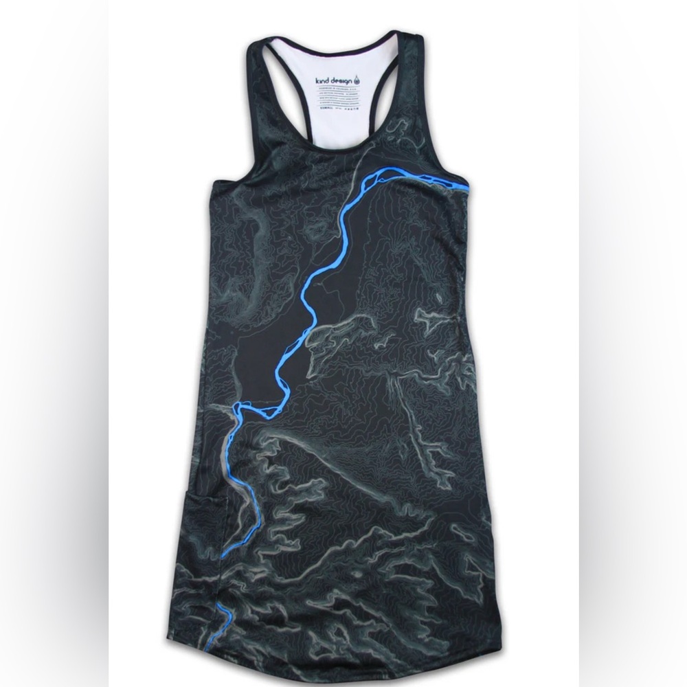 Women's Black and Blue Swim Dress